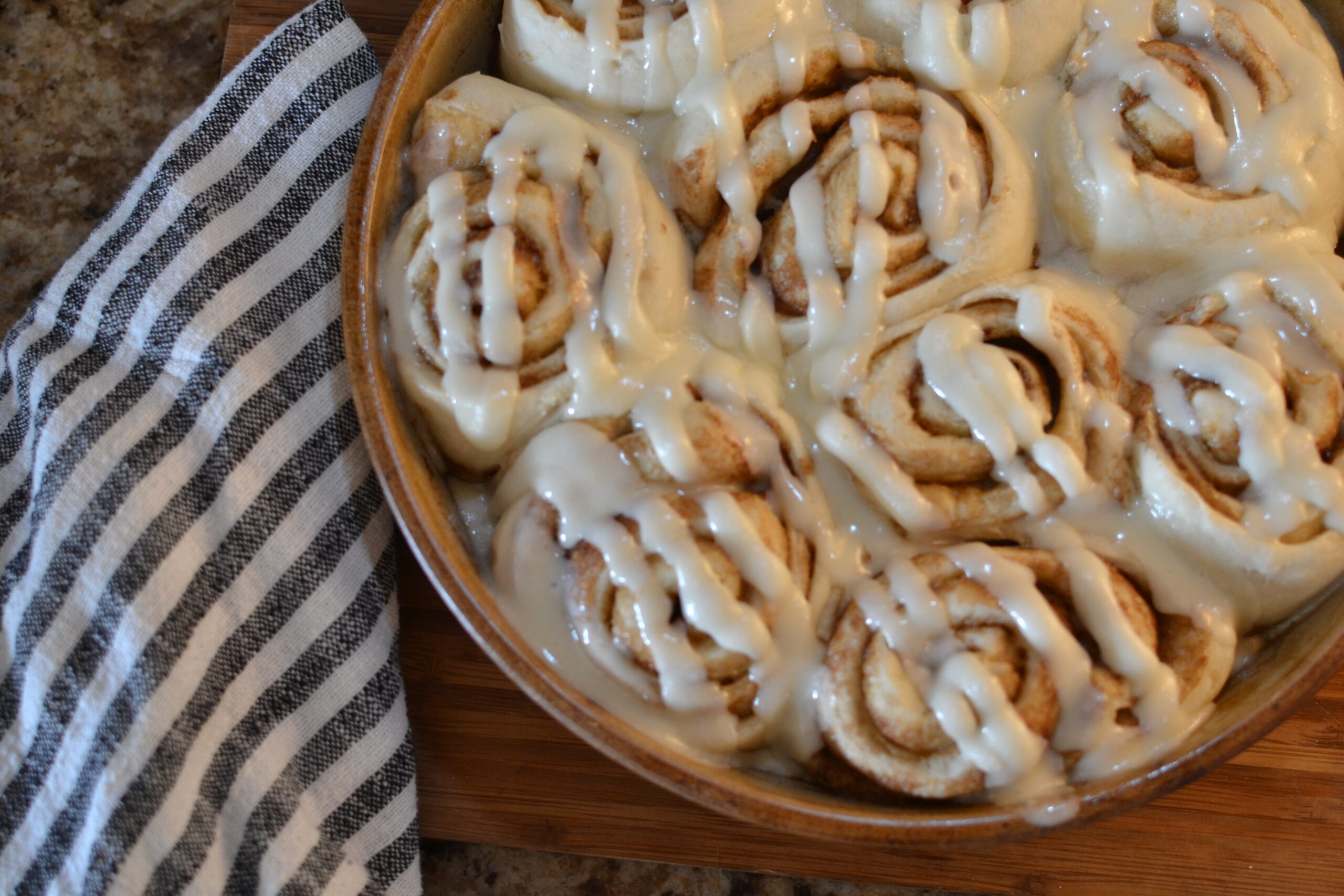 Cinnamon rolls in a pan