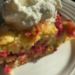 Slice of raspberry coffee cake