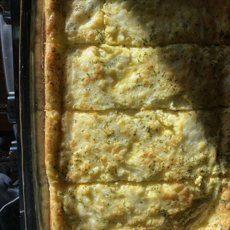 Crustless Quiche in morning light