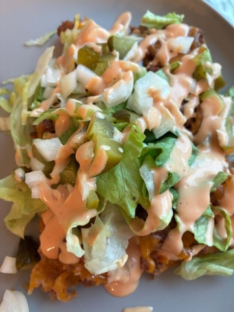 Loaded fries with fresh lettuce toppings